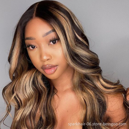 Mink Straight Human Hair Cuticle Aligned 13x4 4x4 150% 180% 200% Lace Front Wigs Piano Highlight Ombre Color Wig